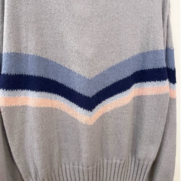 New Rails Perci Wool Alpaca Blend Chevron Stripe Sweater Grey Lakeside L $188 - Picture 5 of 8